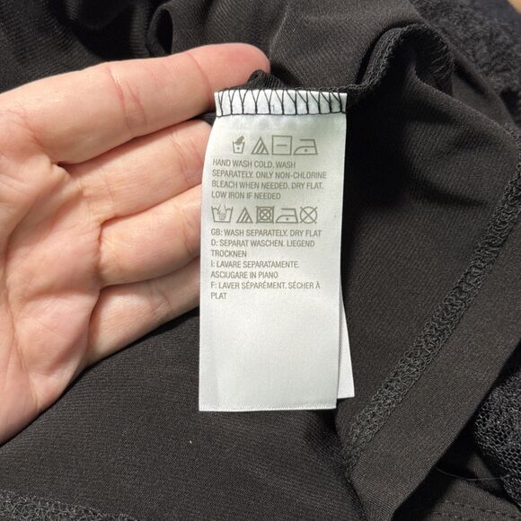 Susan Graver Crochet Lace Top Womens Medium Black Grunge Whimsigoth Witchy Vamp - Picture 10 of 12